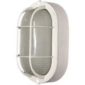 Royal Cove Medium 1-Light White Outdoor Wall or Ceiling Mounted Fixture Bulkhead with Frosted Glass 2496822